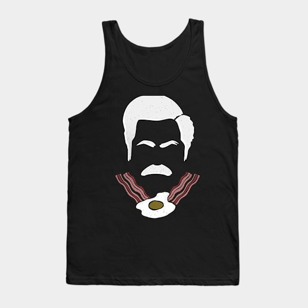 Ron Swanson Bacon and Eggs Black Shirt Tank Top by truefriend